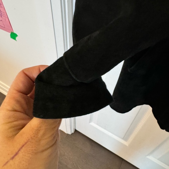 Vintage Black Suede & Soft Leather Jacket – Acton Old Hide House (Oversized Fit) - Picture 5 of 6